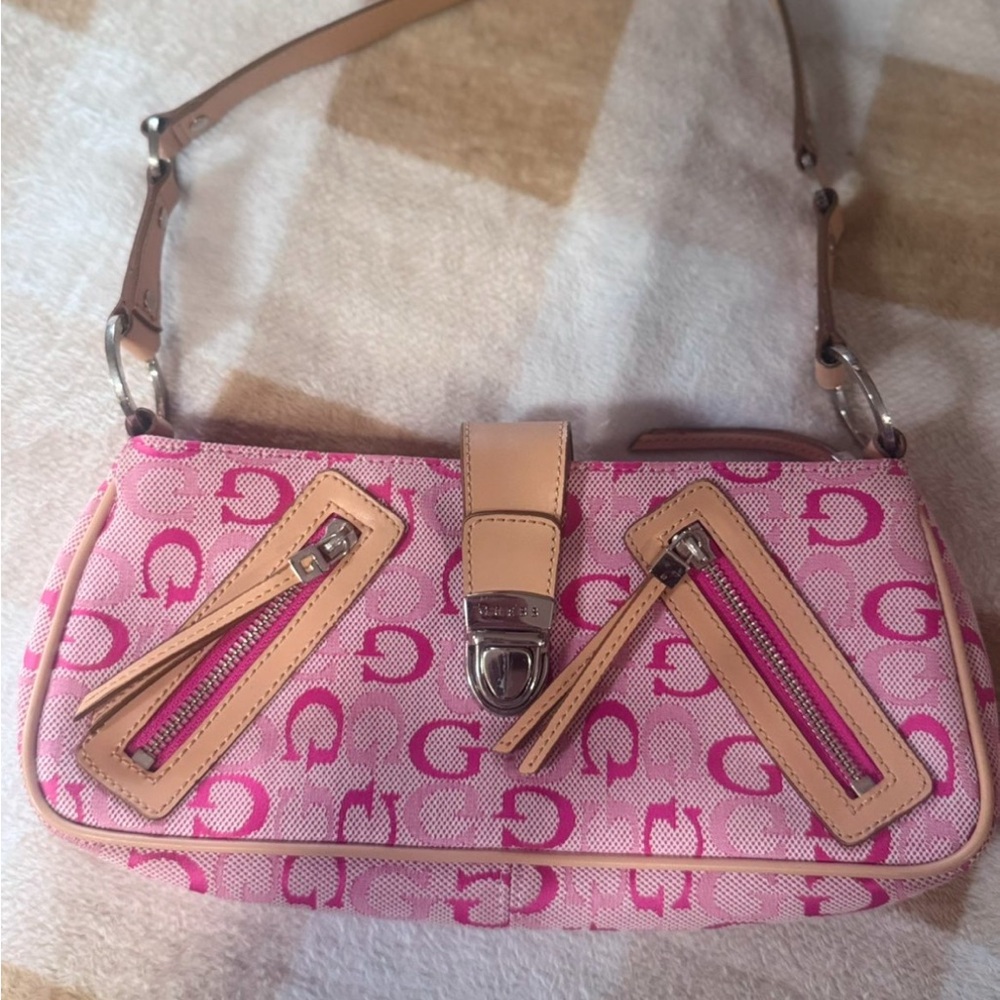 Guess Pink Designer Shoulder Bag